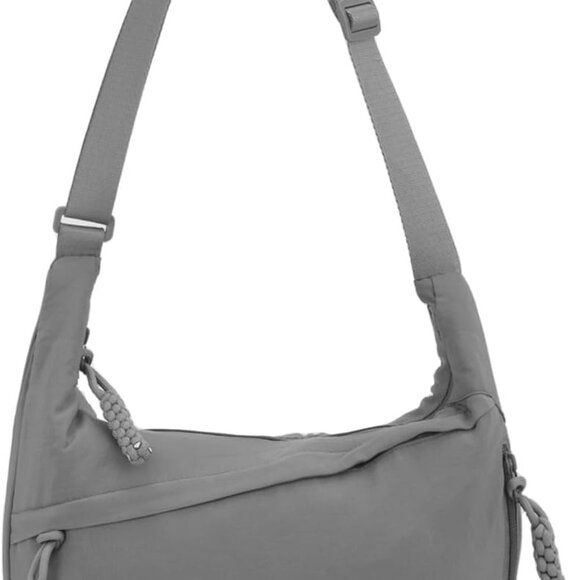 Crescent Nylon Crossbody Bag Multi-Pocket Travel Sling for Women & Men - Picture 1 of 8